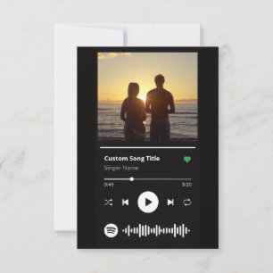 Moderne Paarfoto Personalisiert Jeder Song Hochzei Dankeskarte