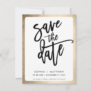 MODERNE Paarschrift Buchstabenfälschung goldener R Save The Date