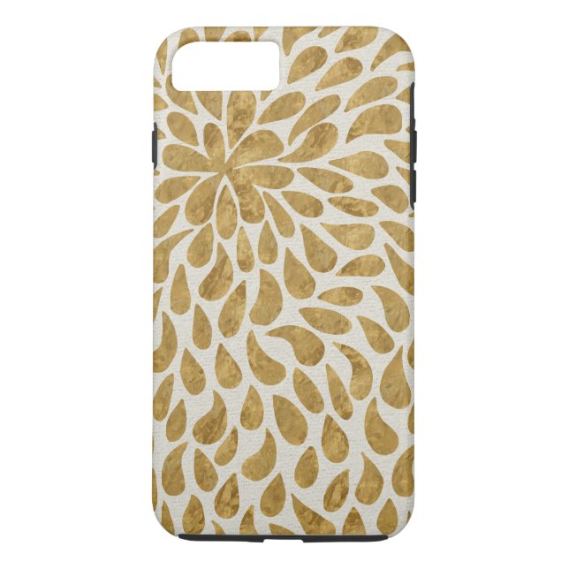 Moderne Paisley-Blume in Gold und Weiß Case-Mate iPhone Hülle (Rückseite)