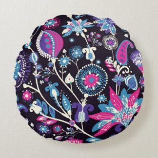 Moderne Paisley: traditionelles orientalisches Mus Rundes Kissen
