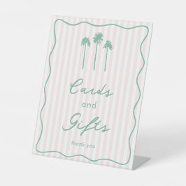 Moderne Palm Springs Rosa Grüne Karten Und Geschen Sockelschild