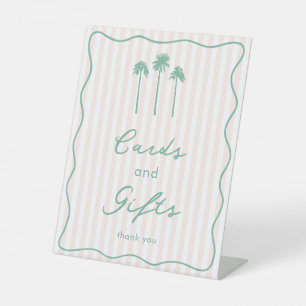Moderne Palm Springs Rosa Grüne Karten Und Geschen Sockelschild