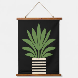 Moderne Palme aus dem Mittelalter Wandteppich Mit Holzrahmen
