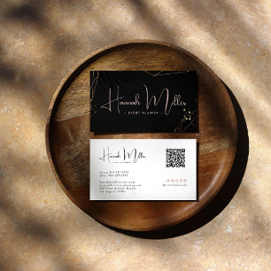 Moderne Palmen-Elegante Minimalistische QR-Code Visitenkarte