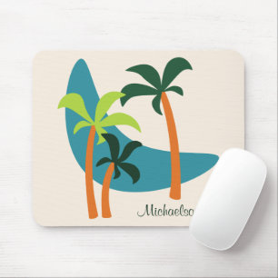 Moderne Palmenoase Mitte des Jahrhunderts Mousepad