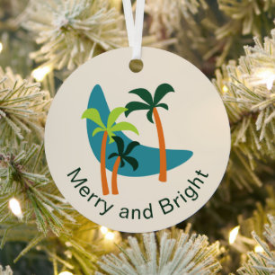 Moderne Palmenoase Mitte des Jahrhunderts Ornament Aus Metall