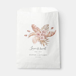 Moderne Pampas Grass Watercolor Blumenschrift Geschenktütchen