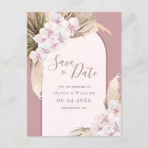 Moderne Pampasgras tropische Dusty-Rose Ankündigungspostkarte