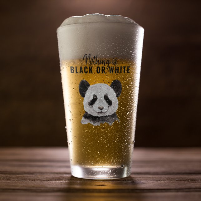 Moderne Panda schwarz und weiß mit Zitat Glas (Von Creator hochgeladen)