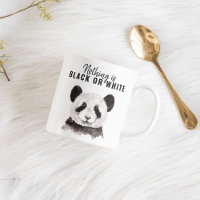 Moderne Panda schwarz und weiß mit Zitat