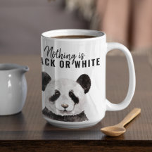 Moderne Panda schwarz und weiß mit Zitat