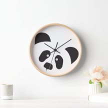 Moderne Panda Wall Clock, 10" Runde