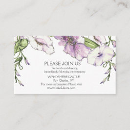 Moderne Pansy Wedding Begleitkarte