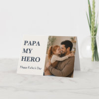 Moderne Papa mein Held Foto Karte - Vatertag