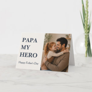 Moderne Papa mein Held Foto Karte - Vatertag