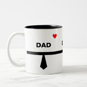 Moderne Papa-Schlips auf Schwarz & Weiß Zweifarbige Tasse