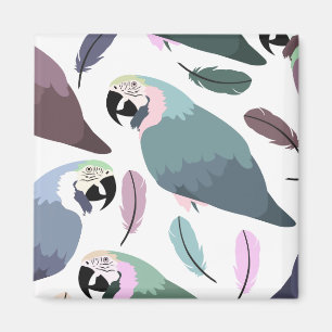 Moderne Papageien Tropisches Muster Magnet