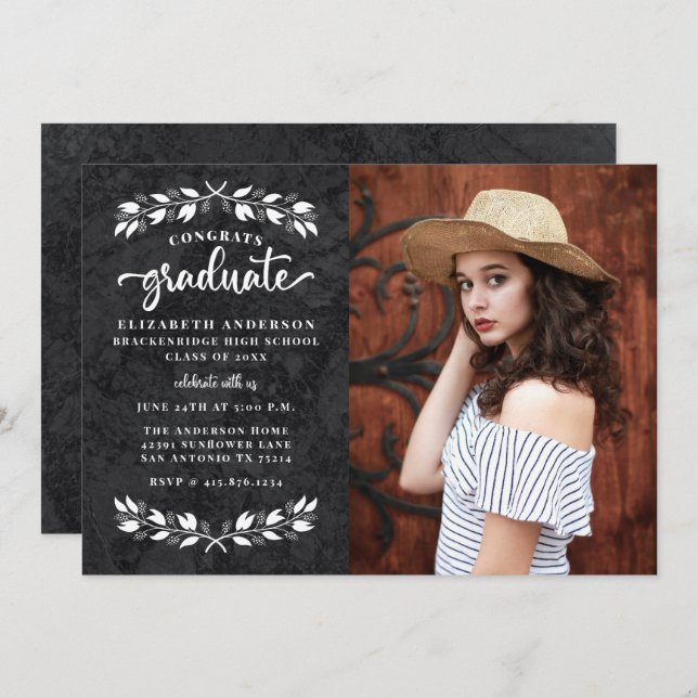 Moderne Partei für den Schwarz-weißen Foto Ankündigung (Vorne/Hinten)