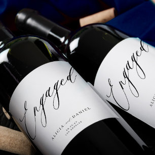 Moderne Partei für minimalistisches Skript Weinetikett