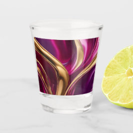 Moderne Party-Brille - Fuchsia Lila und Gold- Schnapsglas