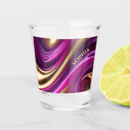 Moderne Party-Brille Lila Rosa und Gold- Schnapsglas