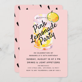 Moderne Party Einladung Blush Pink Lemonade