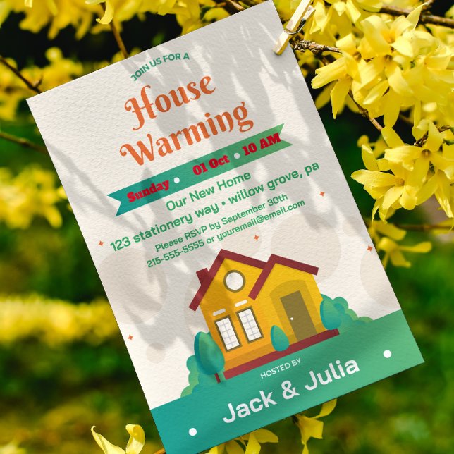 Moderne Party Einladung des grünen Weißen Hauses (Von Creator hochgeladen)