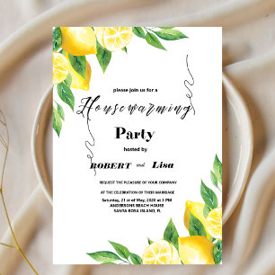 Moderne Party Einladung Lemon Garden Housewarming