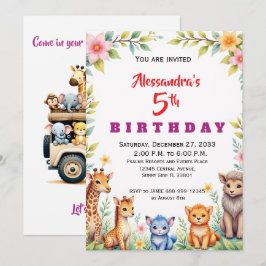 Moderne Party-Tiere Dschungel-Safari Einladung