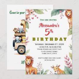 Moderne Party-Tiere Dschungelsafari Einladung