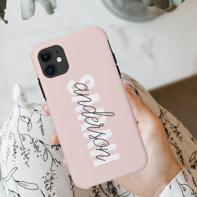 Moderne Pasta Pink Schönheit Personalisiert Case-Mate iPhone Hülle (Von Creator hochgeladen)