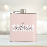 Moderne Pasta Pink Schönheit Personalisiert Flachmann<br><div class="desc">Moderne Pasta Pink Schönheit Personalisiert</div>