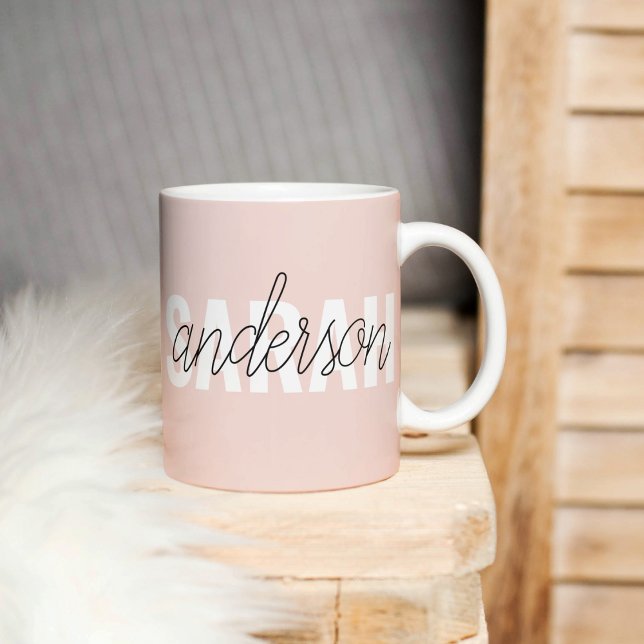 Moderne Pasta Pink Schönheit Personalisiert Kaffeetasse (Von Creator hochgeladen)