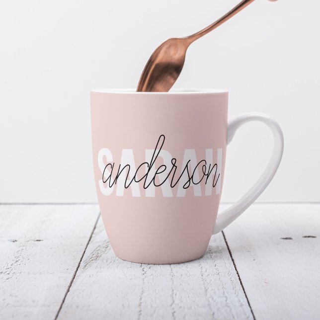 Moderne Pasta Pink Schönheit Personalisiert Milchtasse (Von Creator hochgeladen)