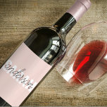 Moderne Pasta Pink Schönheit Personalisiert Weinetikett<br><div class="desc">Moderne Pasta Pink Schönheit Personalisiert</div>