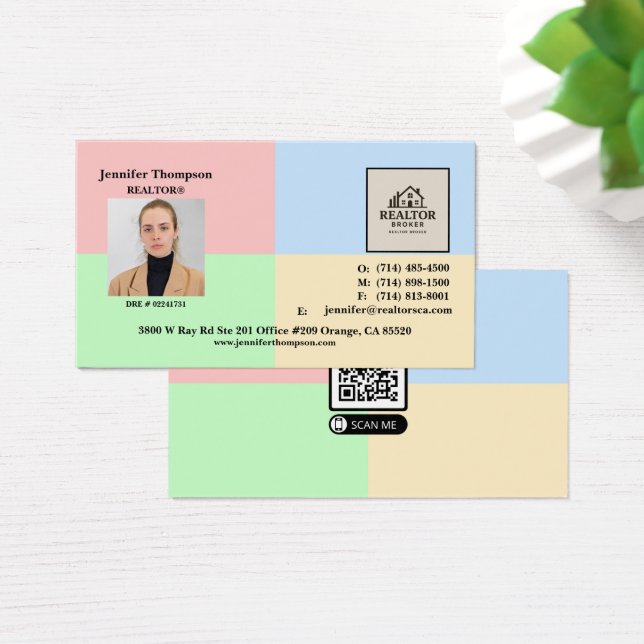 Moderne "Pastel Block Business Card Background" (Schreibtisch)