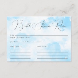 Moderne Pastel Blue Cloud Nine Brautparty Rezept Begleitkarte
