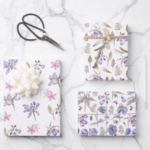 Moderne Pastel Blume Garden Baby Dusche Party Geschenkpapier Set