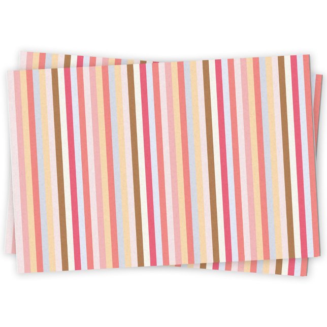 Moderne Pastel Candy Stripe Seidenpapier (Pastel candy striped tissue paper)
