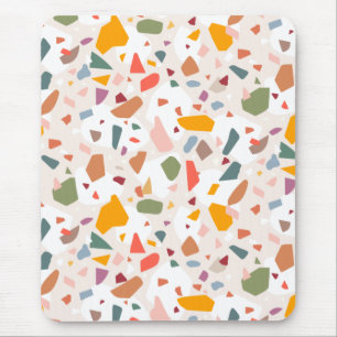 Moderne Pastel farbenfrohe Terrazzo Muster Fall-M Mousepad