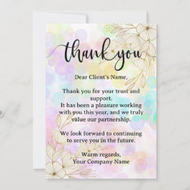 Moderne Pastel Floral Small Business Wertschätzung Dankeskarte