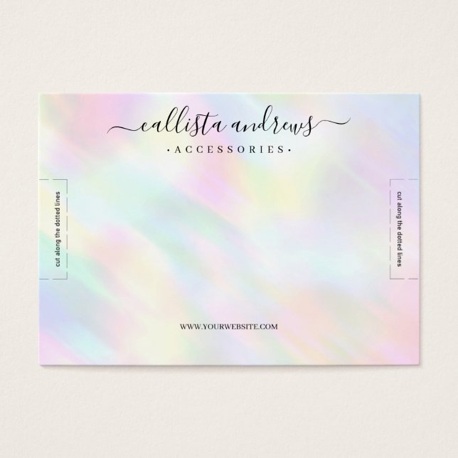 Moderne Pastel Holographic Rainbow Bracelet Displa (Vorderseite)