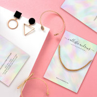 Moderne Pastel Holographic Rainbow Necklace Displa