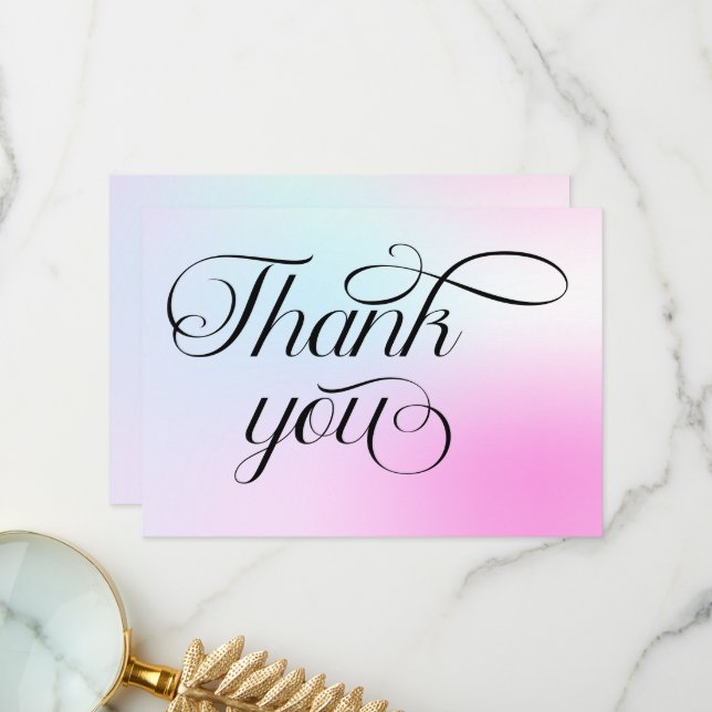 Moderne Pastel Pink Cloud Nine Baby Dusche Dankeskarte (Vorderseite/Rückseite Beispiel)