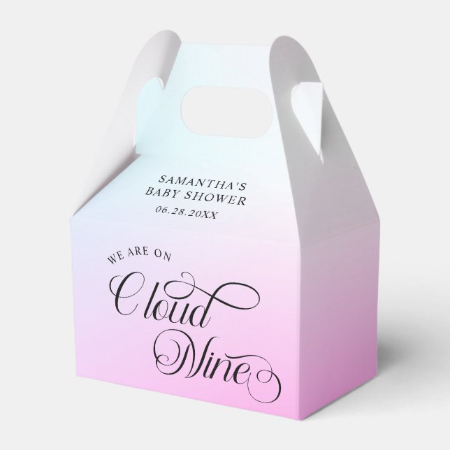 Moderne Pastel Pink Cloud Nine Baby Dusche Geschenkschachtel (Vorderseite)