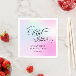 Moderne Pastel Pink Cloud Nine Baby Dusche Serviette