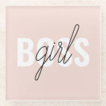 Moderne Pastel Pink Girl Boss Phrase Glasuntersetzer<br><div class="desc">Moderne Pastel Pink Girl Boss Phrase</div>
