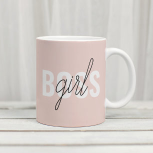 Moderne Pastel Pink Girl Boss Phrase Kaffeetasse
