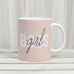 Moderne Pastel Pink Girl Boss Phrase Kaffeetasse