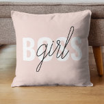 Moderne Pastel Pink Girl Boss Phrase Kissen<br><div class="desc">Moderne Pastel Pink Girl Boss Phrase</div>